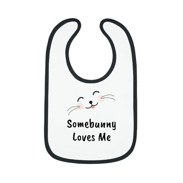 Bunny Easter Baby Contrast Trim Jersey Bib