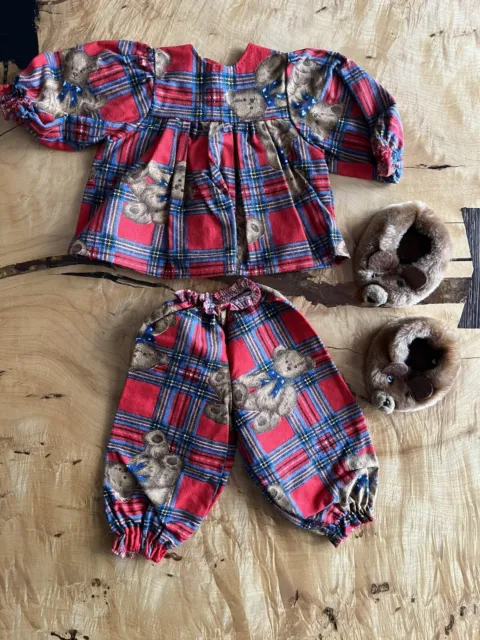 SLEEPOVER PAJAMAS 18& doll outfit With Teddy Bear Slippers $4.99 - PicClick