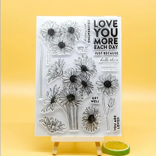 Blumen Sentiment Klar Gummistempel Siegel Silikon Karten Stempel Schrott Buchung