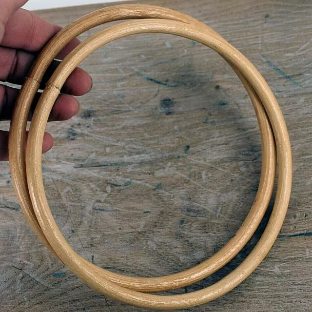 Round Circle bag Handles,15 cm Light weight summer handbag, Natural BH36