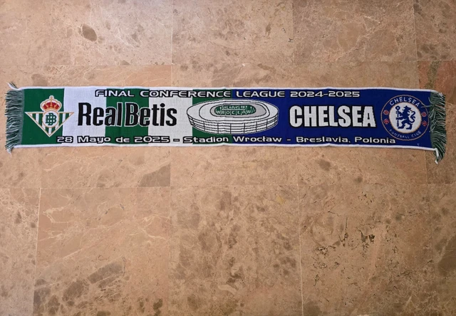 Scarf Football Final UEFA CONFERENCE LEAGUE Real Betis Balompié Vs Chelsea FC