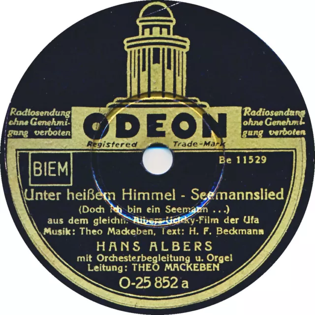 Hans Albers - Unter heißem Himmel / Hamburger Kedelklopper - 1936
