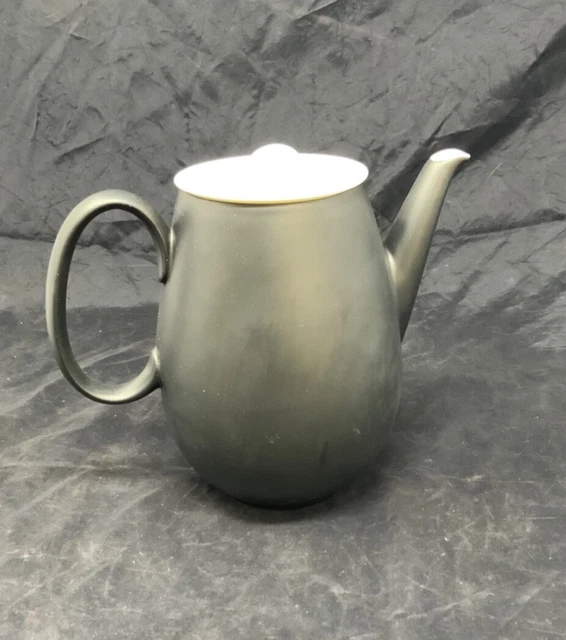 Vintage MCM Raymond Loewy Charcoal Pattern Teapot 7.5” Tall