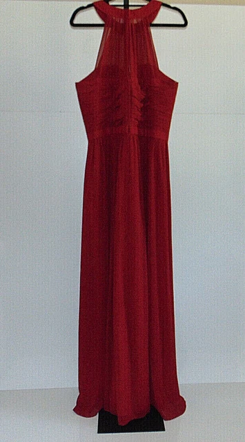 Women's Dress Formal Wedding Special Ocassion 16W Burgundy Long Ruched Camille