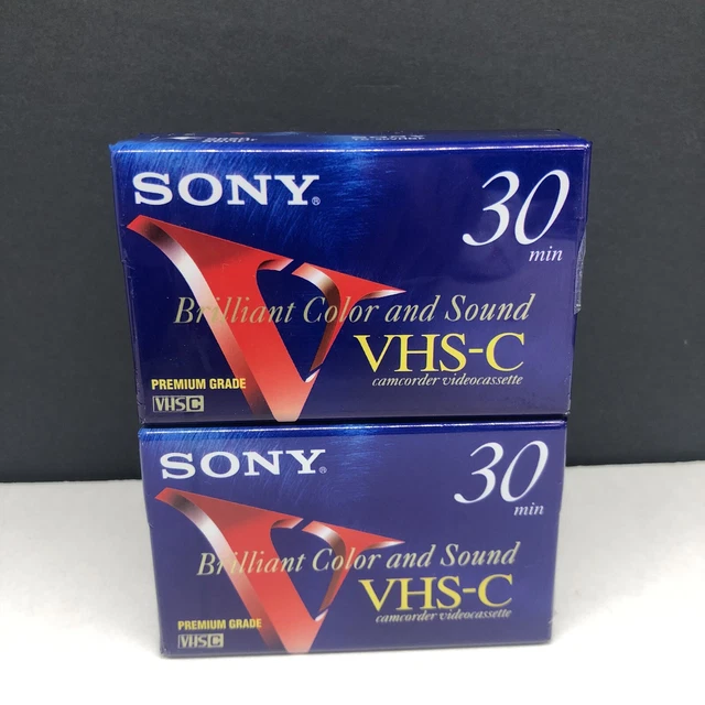 LOT OF 2 Sony VHSC Camcorder Tapes 30 Minutes Premium Grade Sealed New