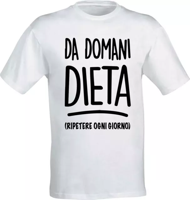 T-shirt maglietta simpatica DA DOMANI DIETA per fine quarantena uomo maglia
