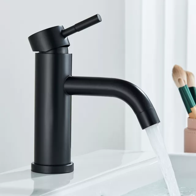 Grifo Lavabo Cascada Grifo de Lavabo Negro Grifo Baño Mezclador Monomando Lavabo