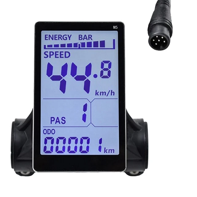 Écran LCD M5 Universel Pour Vélo Électrique - 5 Broches 24V 36V 48V 60V - Affichage Complet Vitesse Batterie ODO