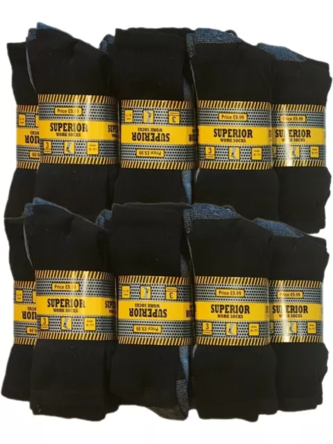12x Mens Heavy Duty Extra Thick Work Socks Reinforced Size 6,7,8,9,10,11 LoT