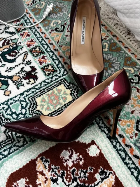 Manolo Blahnik Womens Pointed Toe High Heel Stiletto Pumps Red Size 38.5