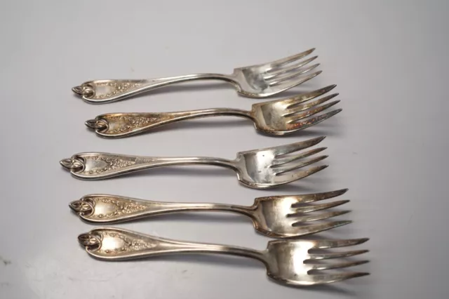 Lot of 5  1847 Rogers Bros. XS Triple OLD COLONY NO MONOGRAM  Forks