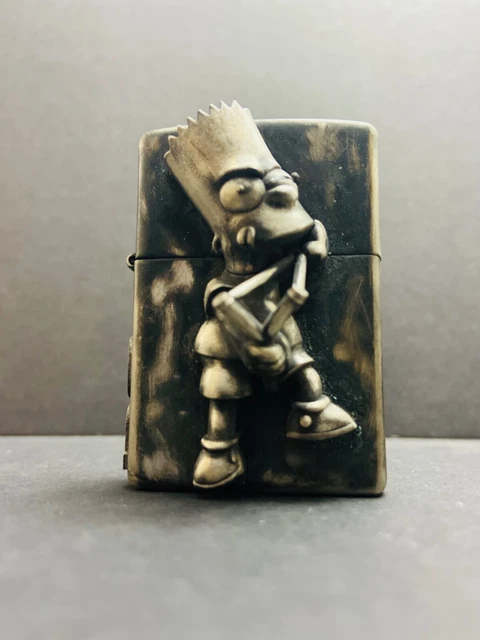 Bart Simpson artisan handmade lighter sterling silver lighter  custom zippo