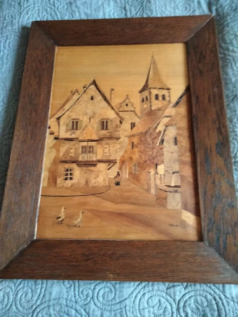 Petit Tableau Hansi émail Alsace - Cadre Bois Traditionnel - Le Solognot