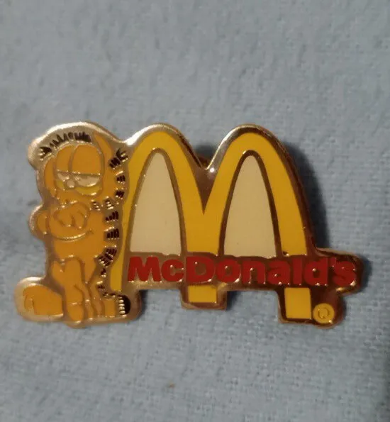 McDonalds Employee Crew Garfield Golden Arches Lapel Pin Vintage