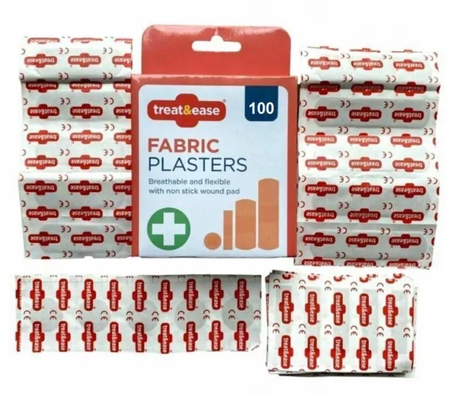 4 - 500 Assorted Fabric Plasters Breathable Flexible Adhesive First Aid Healing