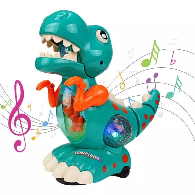 Electric Walking Dinosaur Toy Musical Light Kids Crawling Baby Eid Gift