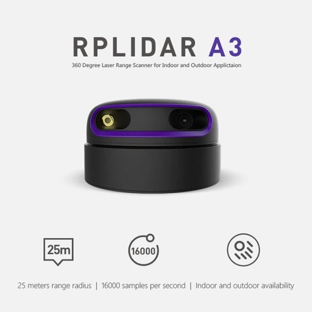 Rpladir SLAMTEC RPLIDAR A3 25M/82FT Lidar Sensor Laser Range Scanner 360 ...