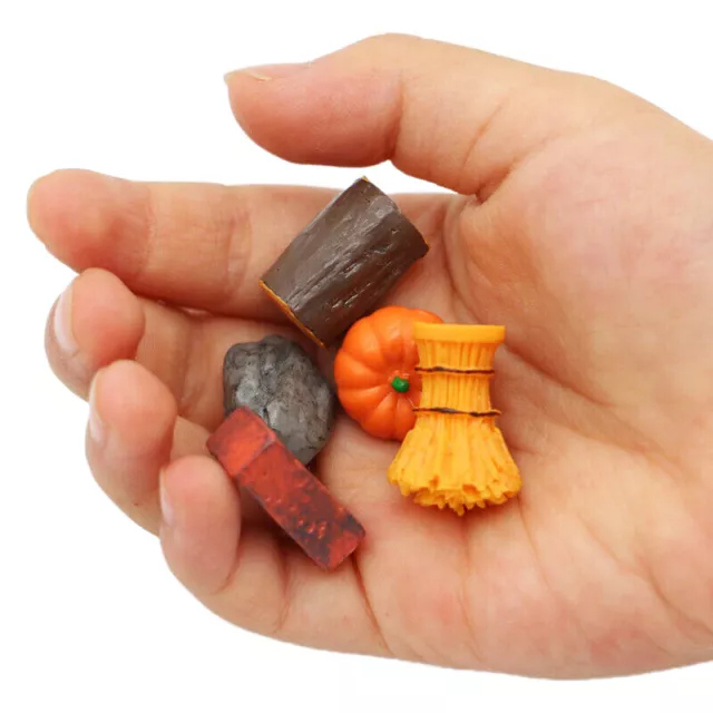 5 piezas 1:12 Casa de muñecas Miniatura Piedra Ladrillo Calabaza Granja Escena Halloween Decoración Juguete