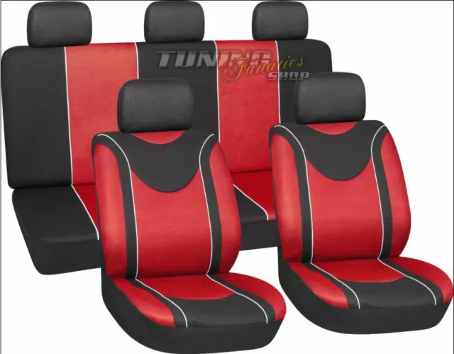 PREMIUM Kunstleder Sitzbezug Auto Sitzbezüge Schwarz Lordose für viele  Fahrzeuge