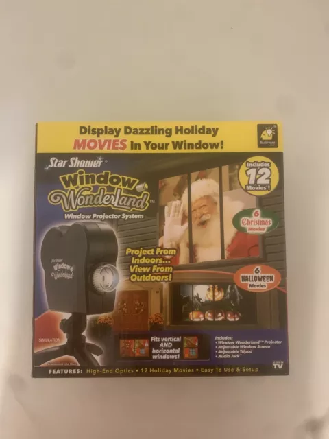 Star Shower Window Wonderland Projector, Halloween & Christmas Movies, Open Box