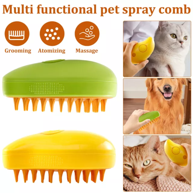 3 In 1 Cat Steam Brush Pet Electric Spray Massage Comb Pet Hair Removal Comb AUS