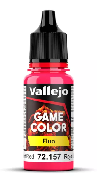 Vallejo Acrylic Paint - Game Colour Fluo #Fluorescent Red (18 ml/0.6 fl oz)