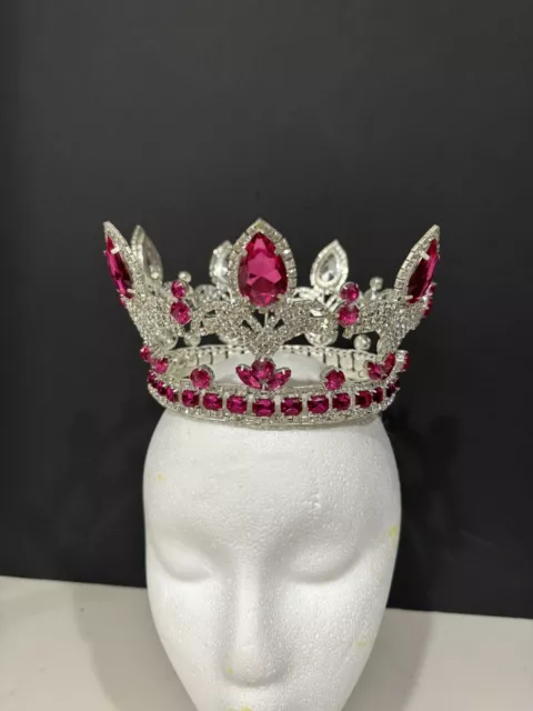 Vintage Bridal Pageant Tiara Crystal Gemstone Queen Crown Rhinestone