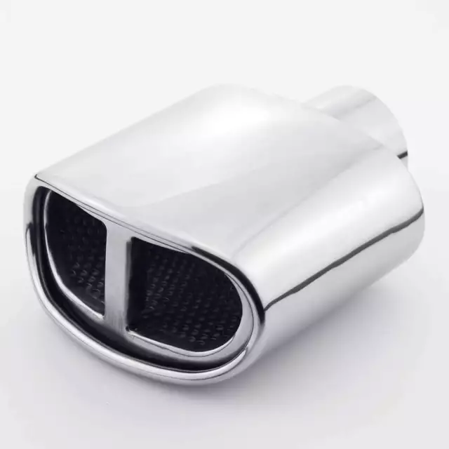 Polished Stainless Steel Exhaust Trim Tip 2.25" In Oval Out 7" Long Resonated