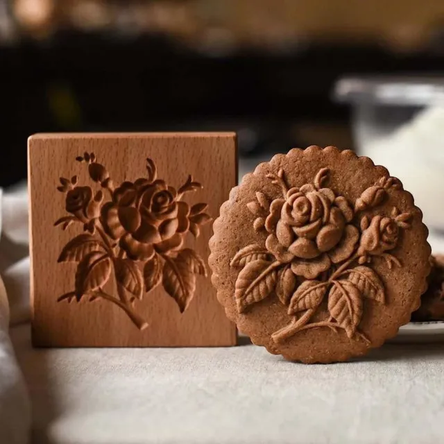 Wooden Mold Cookie Stamp Wood Biscuit Press Stamp  Restaurant