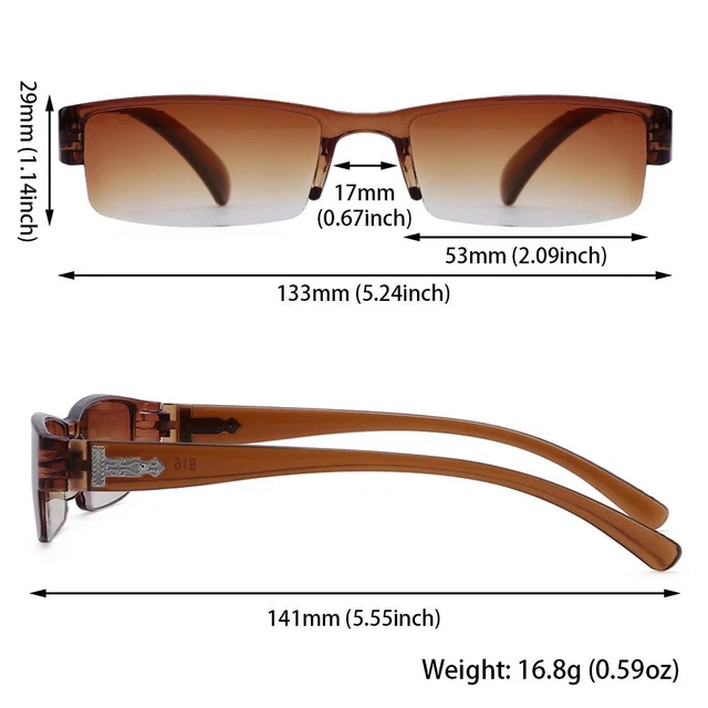 Lens Ultra-light Presbyopic Glasses Reading Glasses Readers Eyewear Half Frame 3