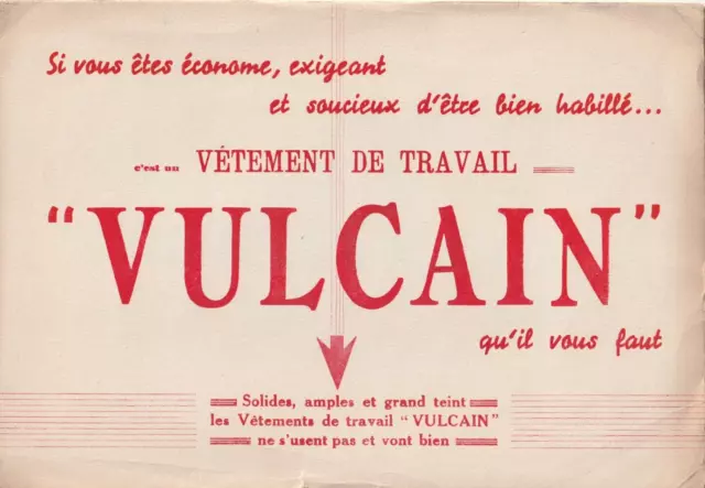 A39 Ancien collection Buvard Vétement de Travail VULCAIN qu'il vous faut