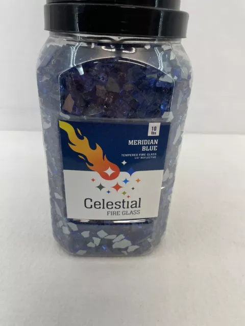 Celestial Fire Glass Meridian Blue, 1/4” Tempered Glass, 10lbs