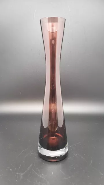 Vintage Amethyst Glass Vase Possibly Pier One 8" Tall Hand Blown Tapers & Flares