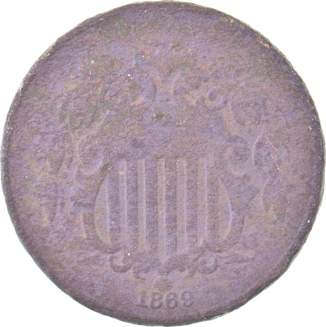 First US Nickel - 1869 Shield Nickel - US Type Coin - Over 100 Years Old! *891