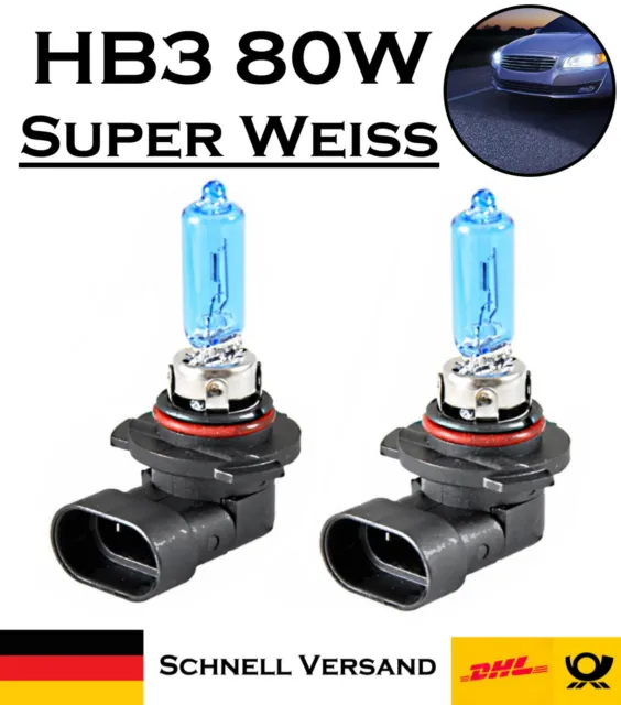 2x Jurmann Super Weiß HB3 80W 12V Fernlicht Abblendlicht Halogen Ersatz Birne