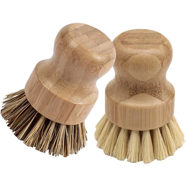 2 piezas cepillo de platos madera wok cepillo limpiador cocina limpiador