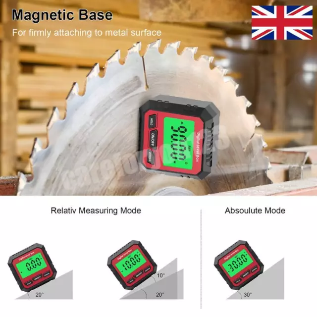 New Angle Protractor 60 Degree Digital Inclinometer Level Meter (Red Black A)