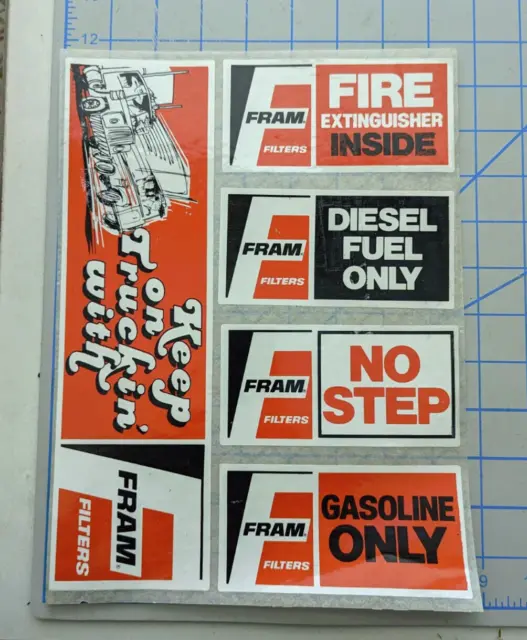 FRAM FILTERS Keep on Truckin'  Sticker sheet , ORIGINAL Vintage 1960s & 1970s