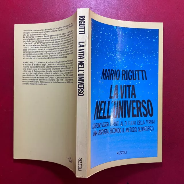 Mario RIGUTTI - LA VITA NELL'UNIVERSO Rizzoli (1° Ed 1981) Libro Esseri viventi