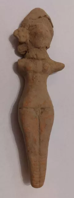 Very Rare Ancient Syro-Hittite Terracotta Fertility Figurine 1180-700 B.c.