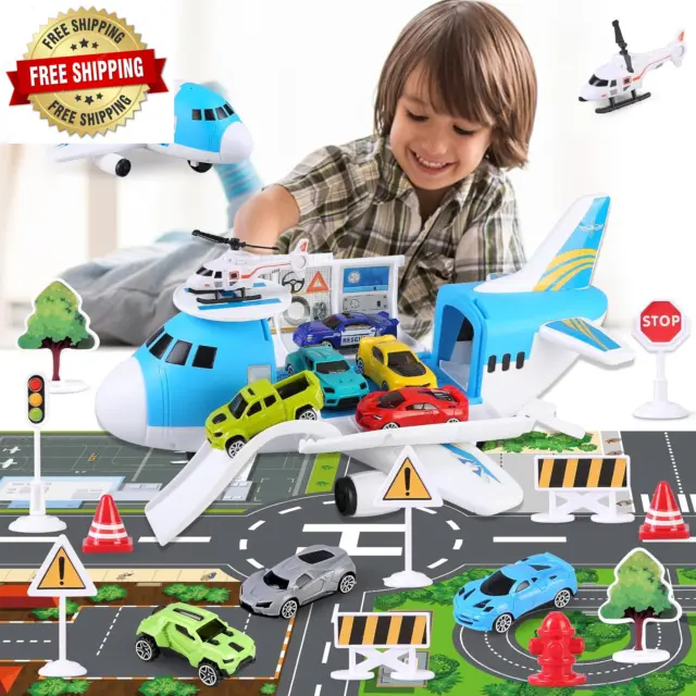 Flugzeug Spielzeug Kinder Auto Spielzeug Ab 2 Jahre Jungen Spielmatte Wegweiser