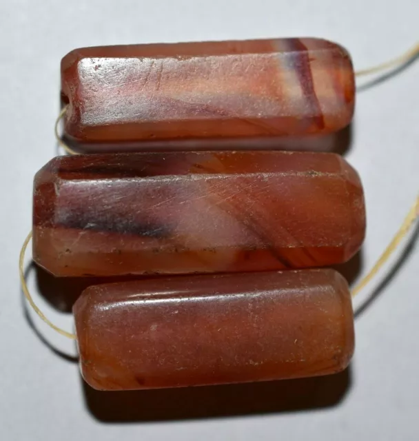 Antique Natural Carnelian Agate Faceted Sides Stone Beads Traded Into Africa