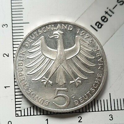 G09515 pièce de monnaie argent 5 mark 1975 G Allemagne