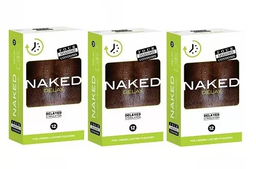 3 x Four Seasons Condoms Naked Delay 12 Condoms (Total 36 Condoms)