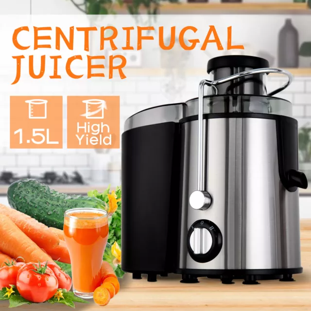 1.5L Electric Juicer Stainless Steel Fruit Vegetable Juice Maker Extractor 600W