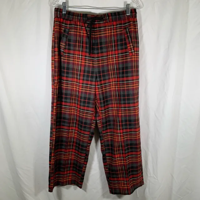 Urban Outfitters Pants Women’s Large Plaid Elastic Waist Straight Leg High Waist