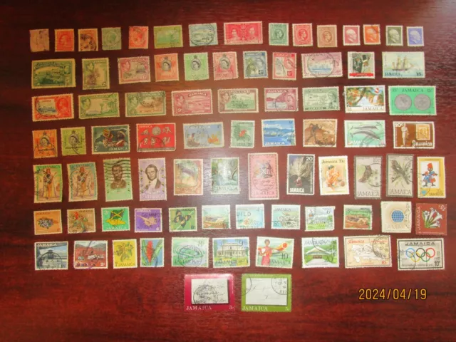 Jamaica stamps; 81 different, good collection builder, as 4 photos