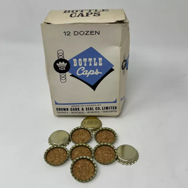 Vintage Bottle Caps Box Of Unused Crown Cork & Seal Co. Winnipeg Toronto Canada