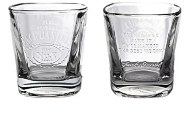 Set Of 4 Jack Daniels Tennessee No7 Whiskey Heavy Glasses Tumbler Brand New