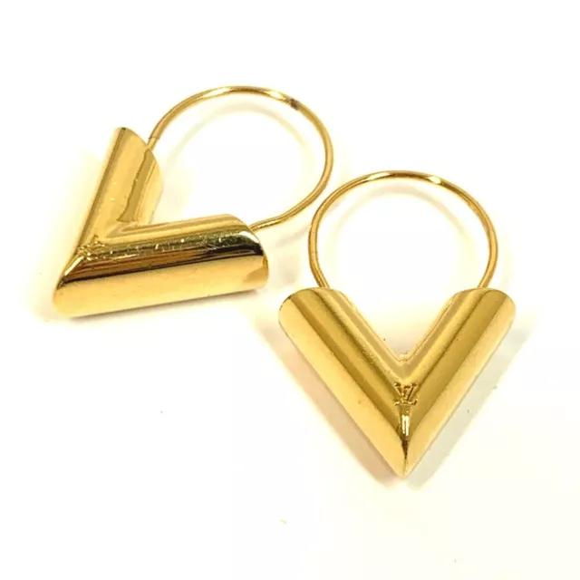 LOUIS VUITTON M61088 logo Essential V Accessories Pierce Gold Plated Gold